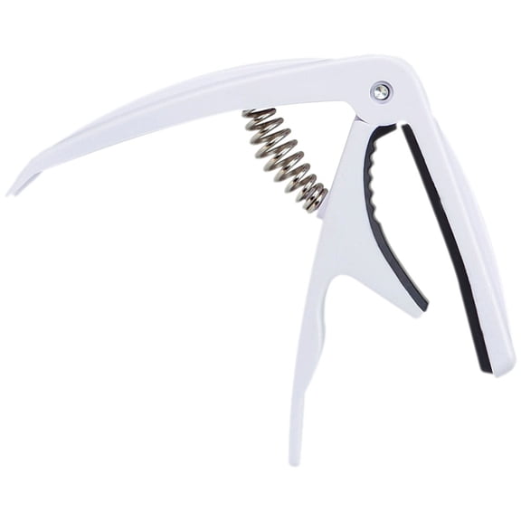 COMPUKAS Guitar Capo Tuner White Metal 1Set 3.5x2.8x0.4In
