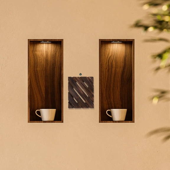 COMPUKAS Rustic Wooden Coffee Wall Planter Board for Outdoor Garden Plants, Decorative Plant Holder, 1 Piece
