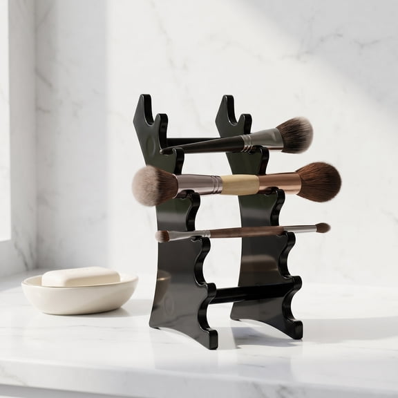 COMPUKAS Black Plastic Makeup Brush Drying Rack for Women, Stylish and , 5.7 x 2.8 Inches, 1 Piece