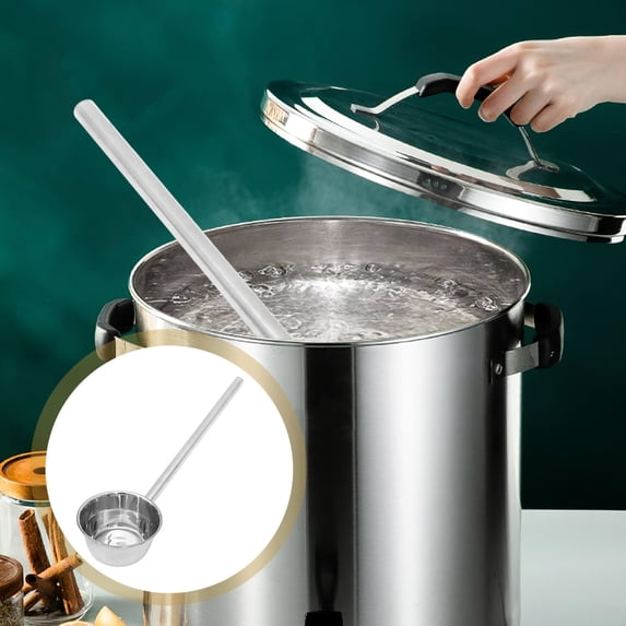 COMPUKAS 1Pcs Flat Bottom Stainless Steel Ladle for Garden Watering