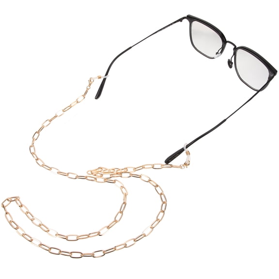 COMPUKAS 1Pcs Glasses Strap Golden Eyeglasses Chain Alloy for Prevent Glasses Fall Running Hiking 28.3 x 0.4 x 0.4in