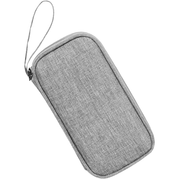 COMPUKAS Portable Grey Electronics Organizer Bag, Travel Storage Pouch for Gadgets and Accessories, Polyester