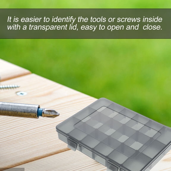 COMPUKAS 1Pcs Screw Organizer Case Multi Compartment Tools Organizer Box Plastic Storage Case for Small Parts
