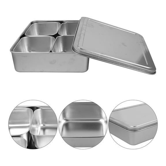 COMPUKAS Stainless Steel Multi-Layered Container and Seasoning Box, 1-Pack Storage Organizer