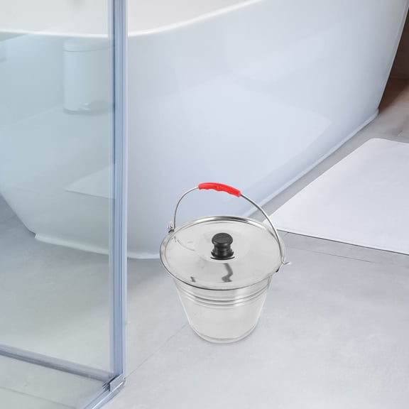 COMPUKAS Stainless Steel Utility Bucket for Household Use, Multi-Purpose Container for Home and Cleaning