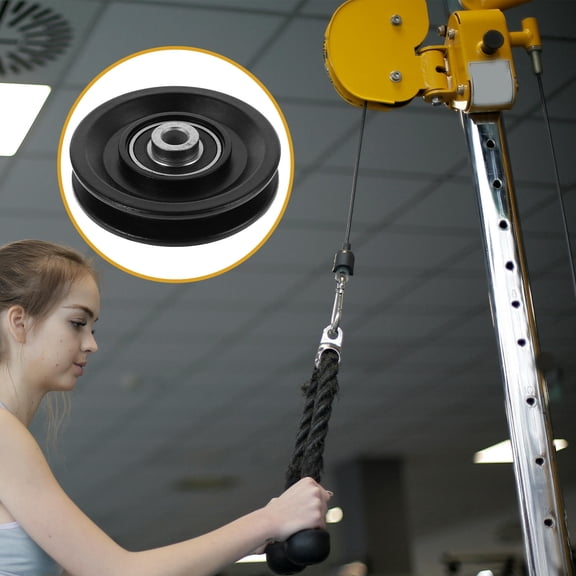 COMPUKAS 1Pcs Weight Pulley Cable Machine Attachment Black Nylon Round Universal Fit for Fitness Equipment