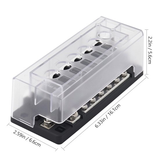 COMPUKAS 1Set Automotive Circuit Breaker Overload Box Black ABS Shell with 6 Positions and Aluminum Alloy