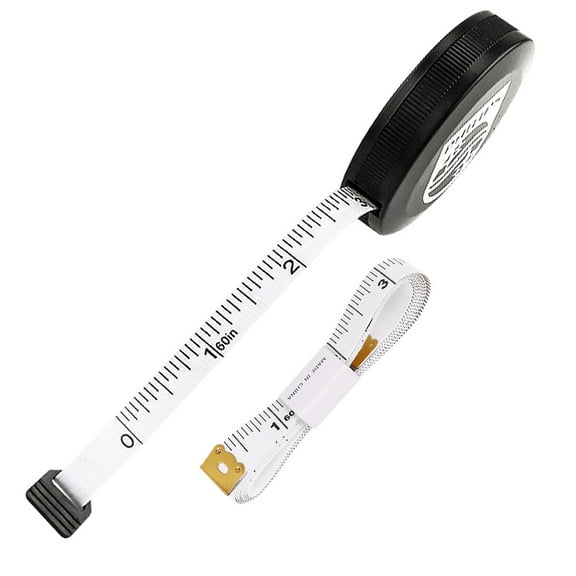 COMPUKAS 1Set Black Round Tape Measure Tool Portable High Precision Flexible Ruler for Home Measurement