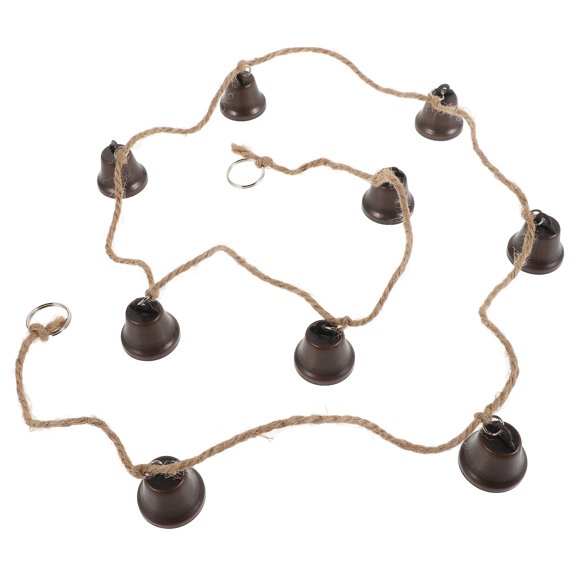 COMPUKAS 1Set Dark Red Jingle Bells Hanging String for Office Use and Restaurant Use Bell Shape Iron