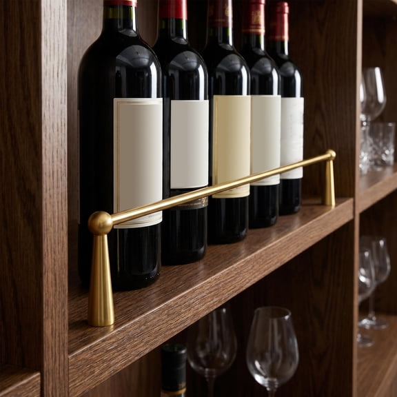 COMPUKAS 1Set Decorative Metal Gallery Rail in Plated Gold for Wine Cabinet Shelf Edge Protection
