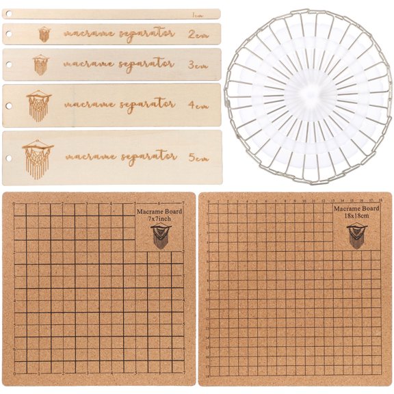 COMPUKAS 1Set Durable Macrame Board with Pins and Rulers for Braided Bracelet Projects and Crafts