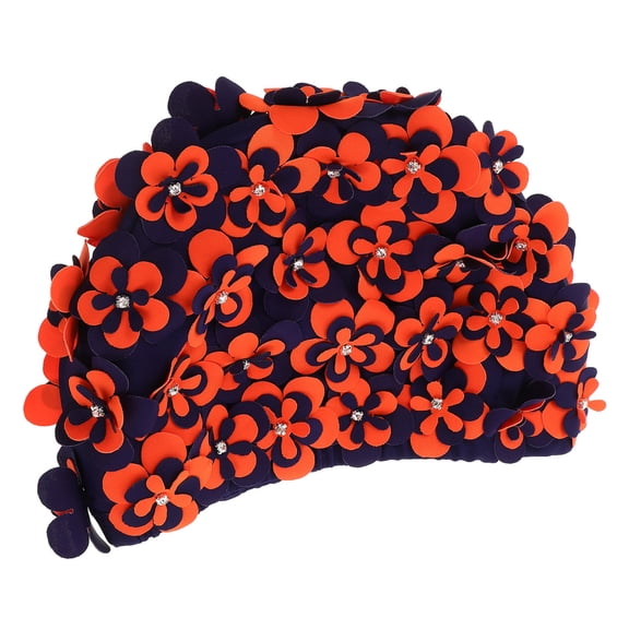 COMPUKAS Retro Pool Party Hat Petal Swimming Cap Elastic Fit 1Pack