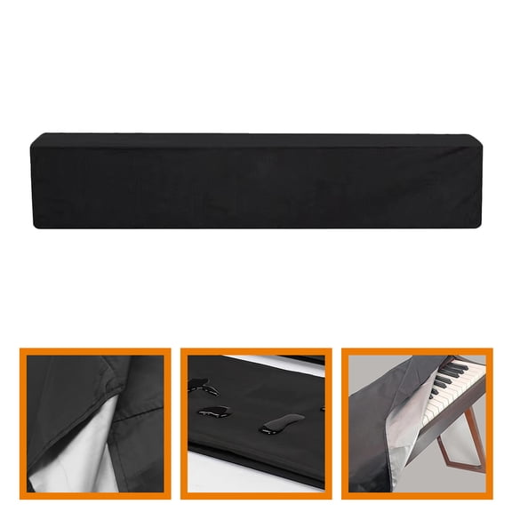 COMPUKAS 1Set Keyboard Protective Cover in Black Waterproof Fabric 98x40cm for 61