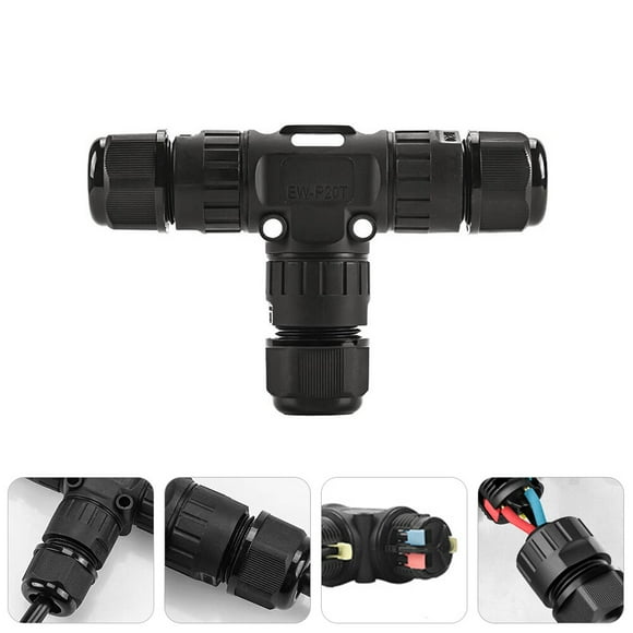 COMPUKAS 1Set Round Waterproof Cord Connector for Electricians and Technicians