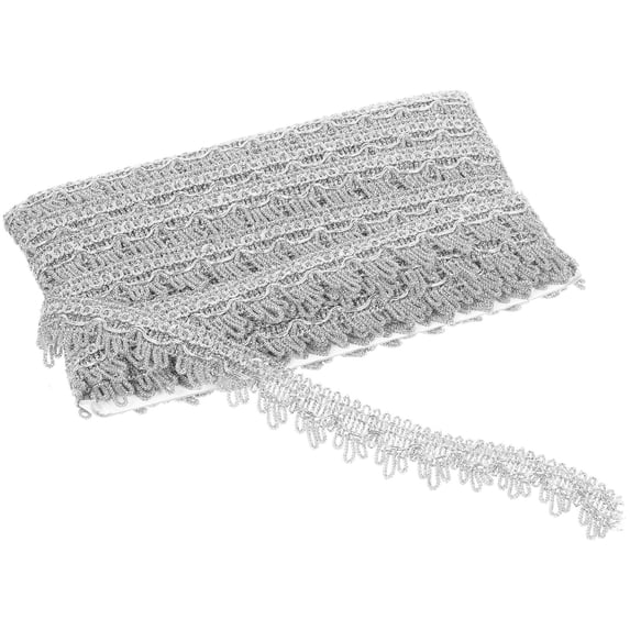 COMPUKAS Clothes Sewing Trim Polyester 1 Set for Women in Silver Garment Decor for Home Decoration