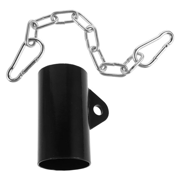 COMPUKAS 1Set Stable Black Barbell Post Sleeve with Chain T Shape Bar Handle Gym Adapter