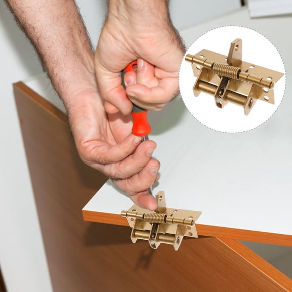 COMPUKAS Stainless Steel Automatic Door Closer Hinge with Return Feature for Wooden Doors, 1 Set, and Easy to Install