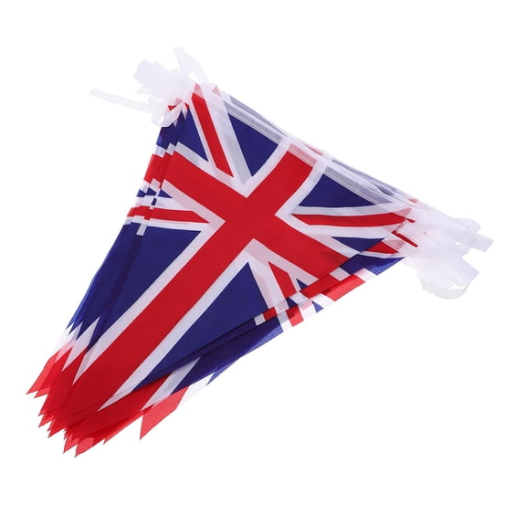 COMPUKAS 1Set Union Jack Flag Bunting Uk String Banner Party Hanging Decor for Festival and Celebration