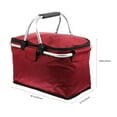 thumbnail image 1 of COMPUKAS Collapsible Picnic Basket Lunch Bag Aluminum Alloy Dark Red Storage Holder 1Pack, 1 of 8