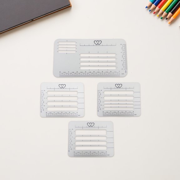 COMPUKAS 1Set White Plastic Lettering Writing Guide Stencils for Invitations and Journaling
