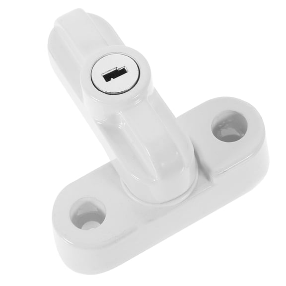 COMPUKAS 1Set White T Type Window Lock Sash Blocker with Strong Performance and Fixing Screws