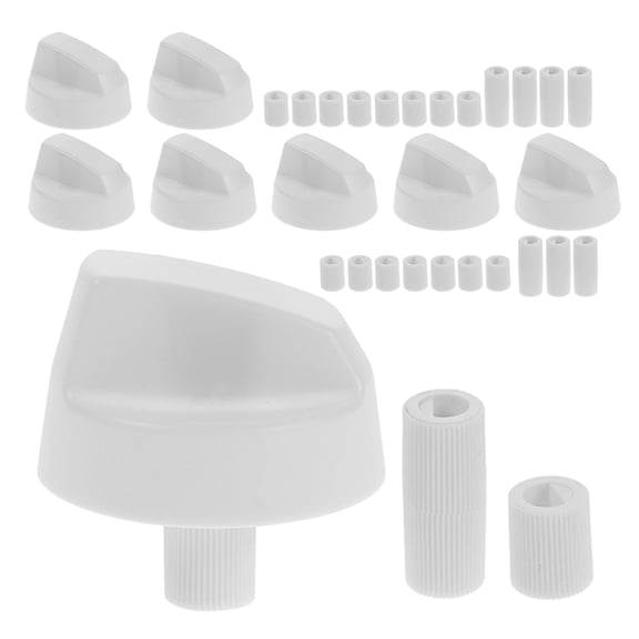 COMPUKAS White Universal Stove Knobs Set for Oven and Cooker Replacement, Kitchen Range Control Dials Compatible