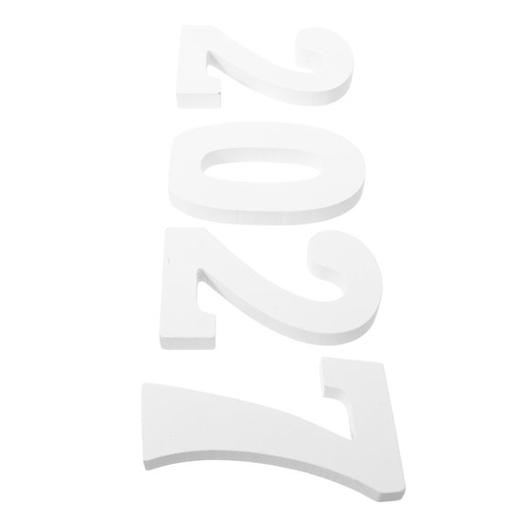 COMPUKAS Wooden Number Plaques 2027, White, Smooth Matte Surface, Ideal for Event Decor