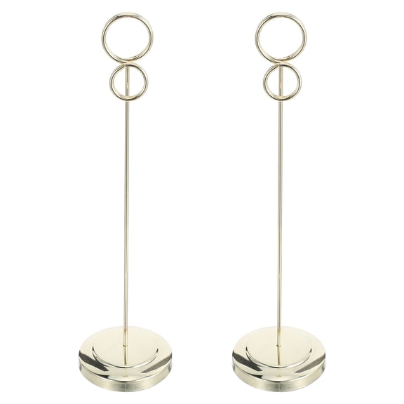 COMPUKAS 2-Pack Heavy Duty Alloy Desk Card Holders for Restaurant Table Numbers and Menu Clips