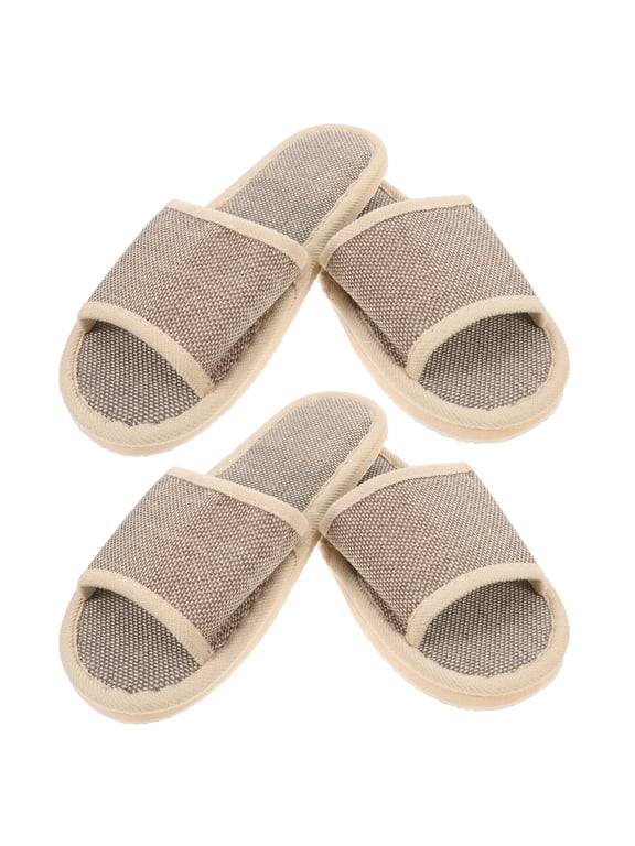 2 Pairs of Hotel House Slippers Waterproof Cotton for Guests in Home