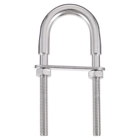 COMPUKAS 2-Pack Stainless Steel U-Bolt Clamps Metal Hardware Accessories for Secure Fastening