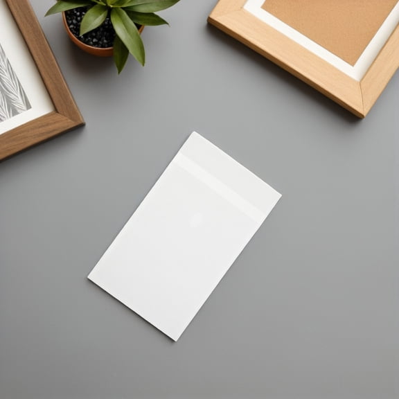 COMPUKAS 200Pcs Thin Glassine Paper Envelopes Transparent Self Seal for Cards Snack Storage and Mailing