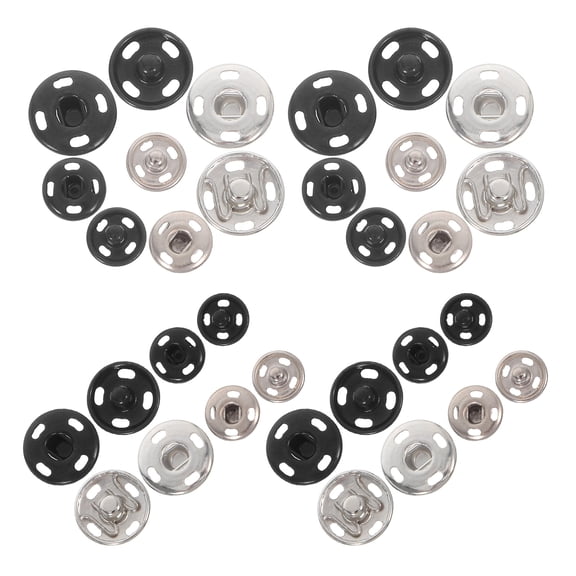 COMPUKAS 20Pairs Lightweight Assorted Metal Snap Fasteners for Decorative Sewing and Costume Use