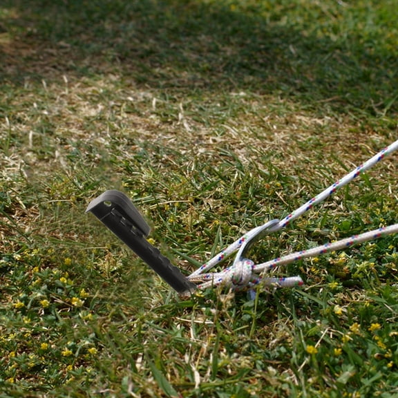 COMPUKAS 20Pcs Black PP Tent Stakes for Garden Fencing and Landscape Edging 7.27X1.10X0.55in