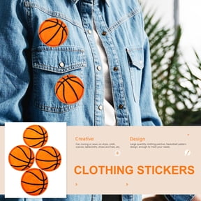 COMPUKAS 20Pcs Basketball Designed Embroidery Applique Sewing Patches for Clothes Orange