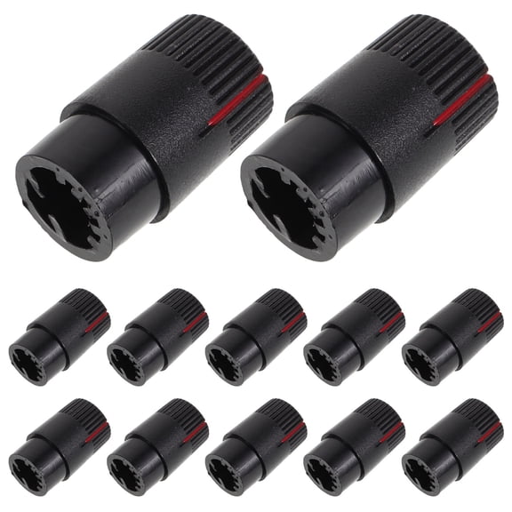COMPUKAS 20Pcs Compact Black Half Shaft Potentiometer Knobs for Dj Controller Guitar Gear