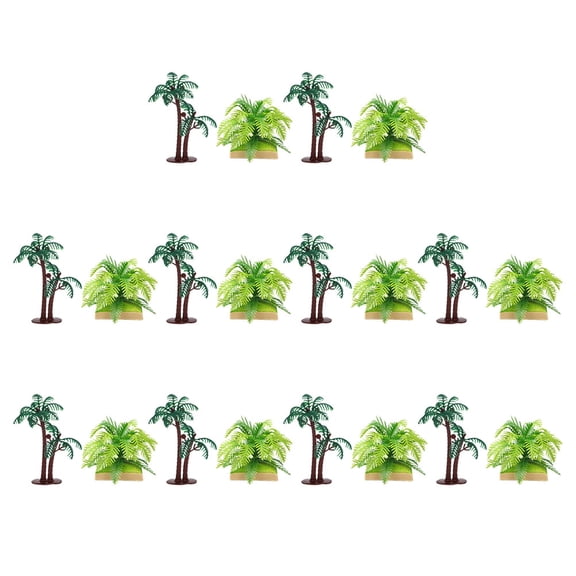 COMPUKAS 20Pcs Plastic Palm Trees Artificial Tropical Palm Trees for Architectural and Train Layouts