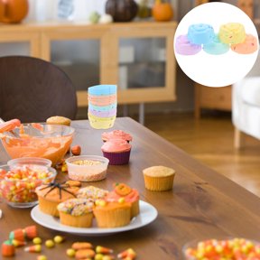 COMPUKAS 20Pcs Small Silicone Cake Pan Rose Shape Non Stick Reusability For Restaurant Friends Baking