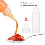 COMPUKAS 20 Pcs Squeeze Bottles for Sauces with Funnels Transparent PP Capacity Measurement Baking