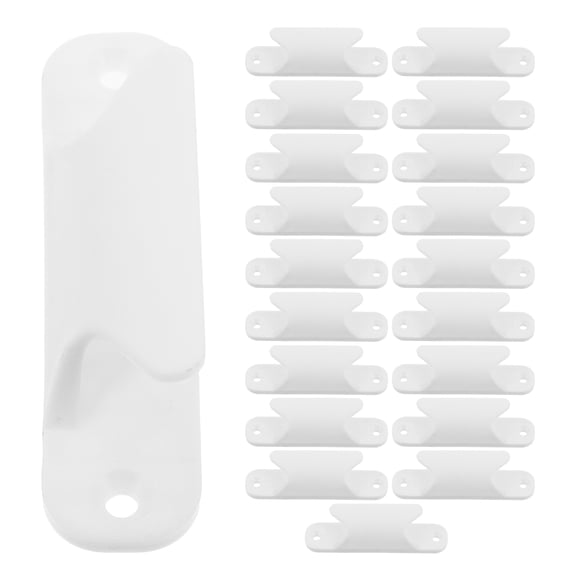 COMPUKAS 20Pcs White Plastic Drawer Handles with Curved Ergonomic Shape for Furniture Panels