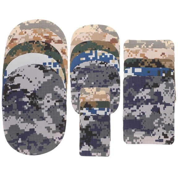 COMPUKAS 20Pcs Camouflage Iron on Patches for Outdoor Clothes and DIY Repairs