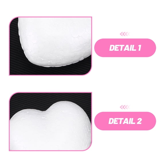 20-Pack White Polystyrene Foam Hearts Heart-Shaped Craft Foam for DIY Christmas, Wedding, Valentines Day Decor & Ornaments