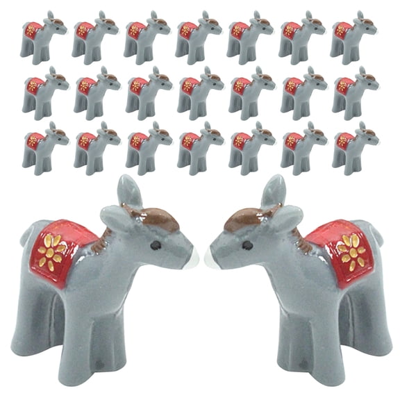 COMPUKAS 24PCS Mini Resin Animal Figurines in Olive Green, Tiny Decorative Ornaments for Indoor Home Decor and Craft Projects