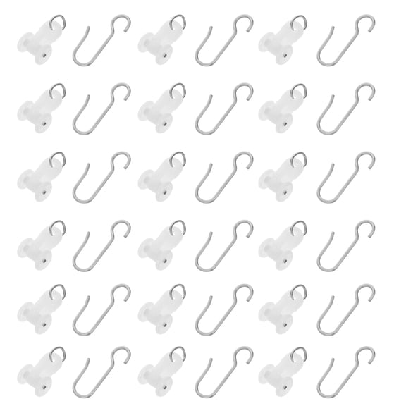 COMPUKAS Curtain Track Gliders with Rollers and Hooks, Versatile Design, Easy Installation, 24 Sets for Window Treatments