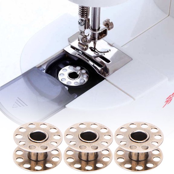 COMPUKAS 25pcs Iron Core Golden Sewing Machine Spools with Storage Case for Domestic Machines