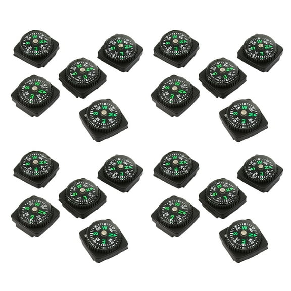COMPUKAS 25Pcs Navigation Compass in Black ABS for Outdoor Enthusiasts and Camping Gear