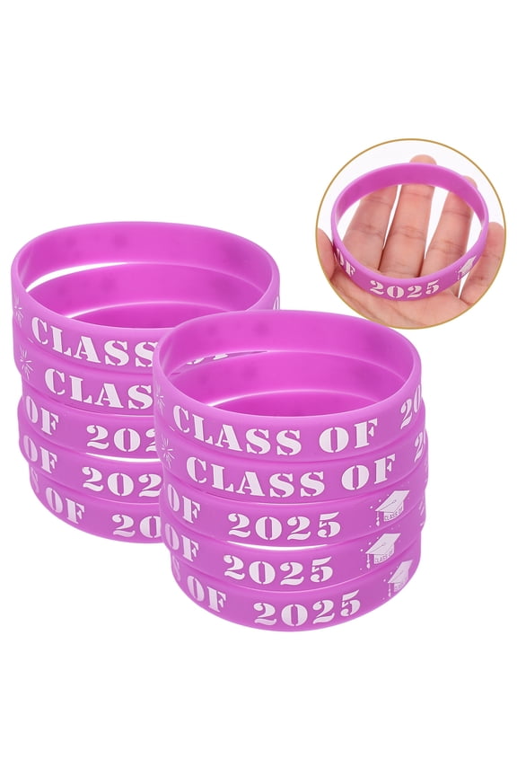 25pcs Bulk Bracelets Graduation Season Bracelet Purple Reusable for Students