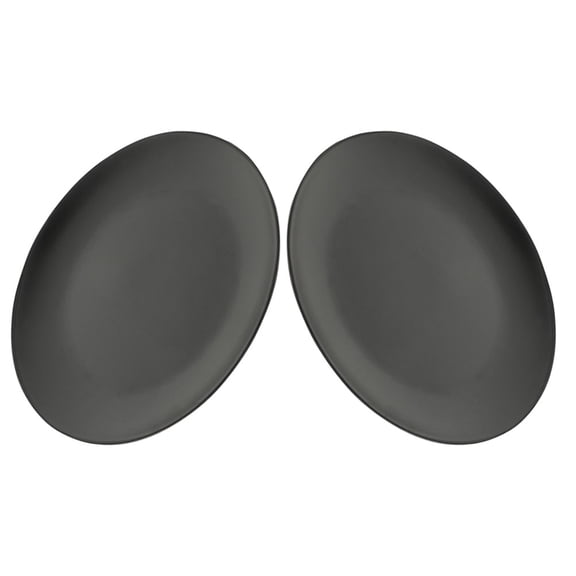 COMPUKAS 2PCS Beach Theme Dinner Plates Black Versatile Use for Home Parties and Casual Dining