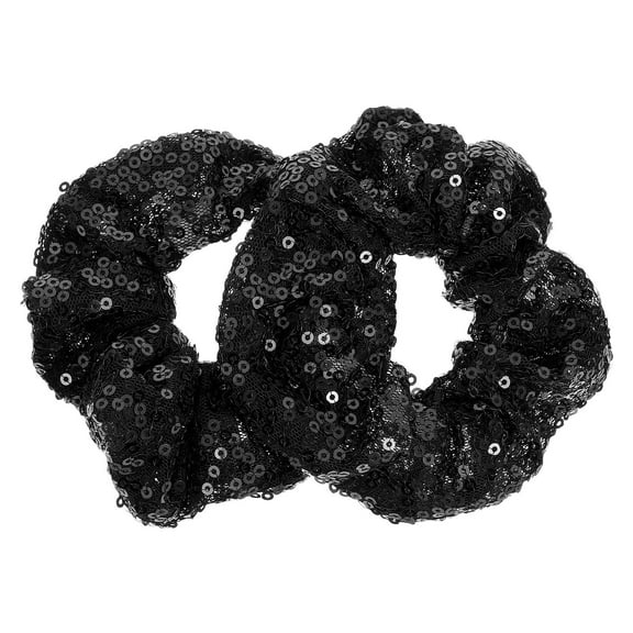 COMPUKAS 2PCS Shiny Metallic Scrunchies Sequin Hair Accessories for Christmas