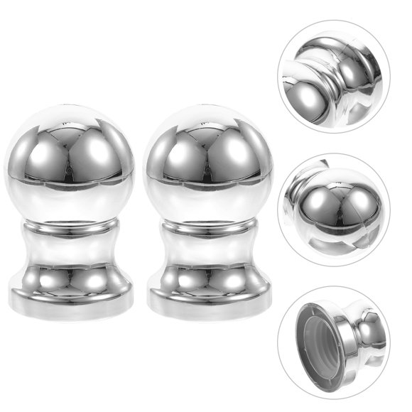 COMPUKAS 2Pack Silver Flagpole Finials 1.77In for Elegant and Eye Catching Decor