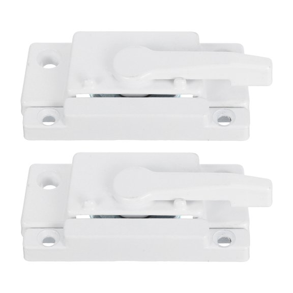 COMPUKAS 2Pair White Cam Sash Locks Sliding Window Lock with Elegant Side Hole Design for Interior